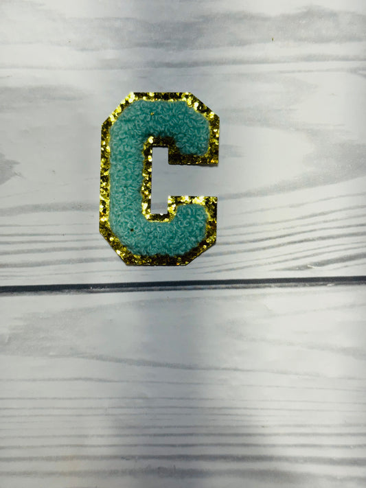 C TEAL GOLD GLITTER