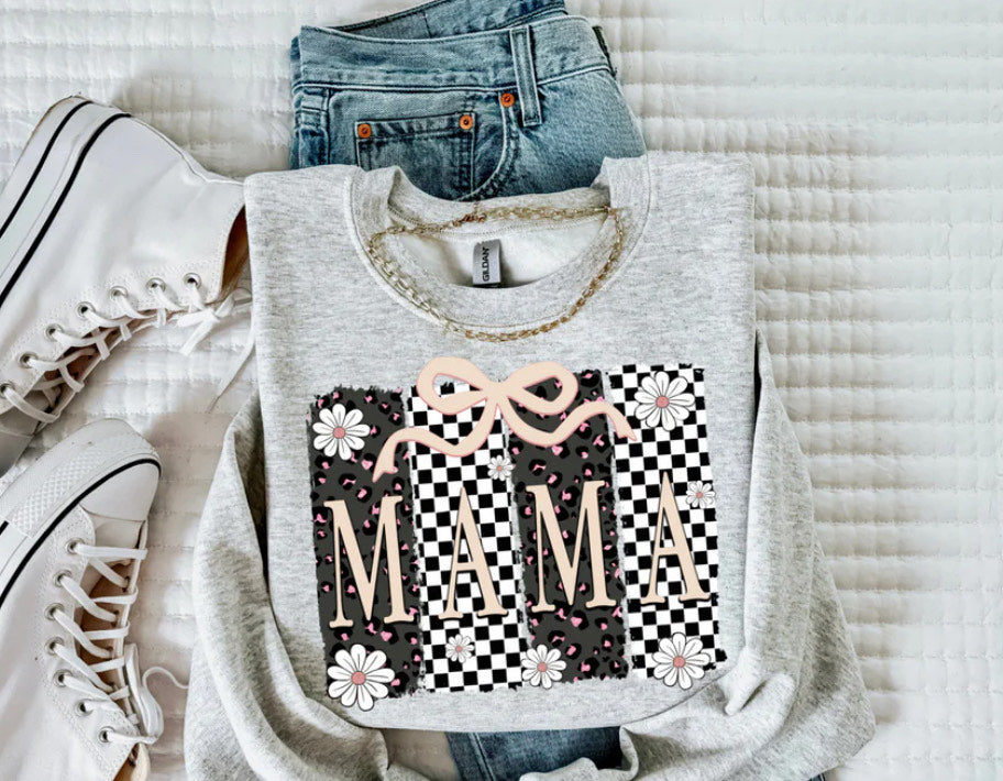 Mama Checkered Bow